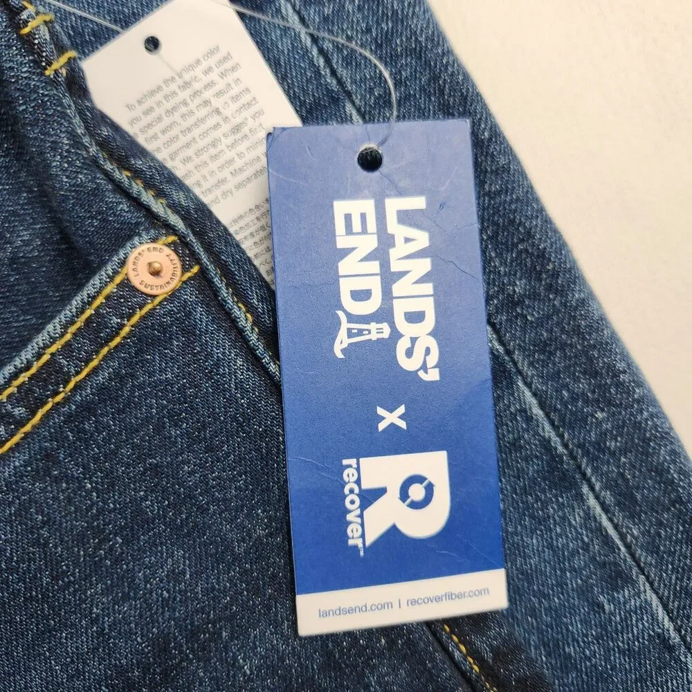 Lands End Traditional Fit Jeans Mens 42x34 Lot of 2 Straight Leg NWT Med/Dark